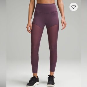 Lululemon wunder train mesh purple high rise tights/leggings